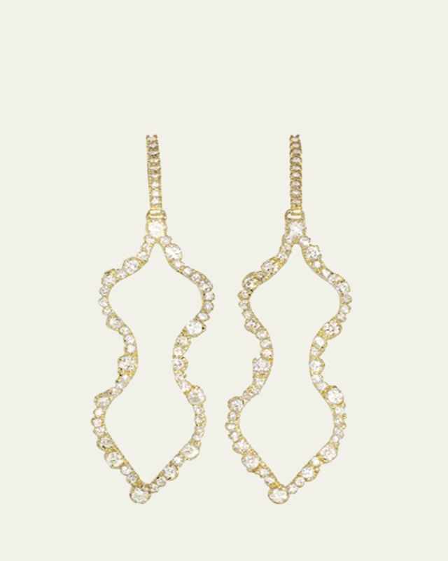 Irregular Diamond Outline "Femme" Earrings in 18K Yellow Gold